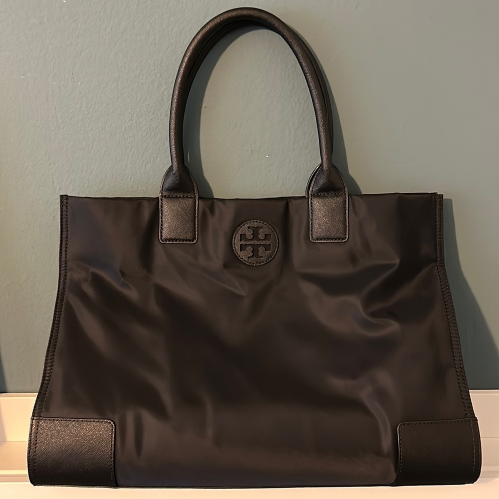 Tory Burch Black Nylon Ella Tote